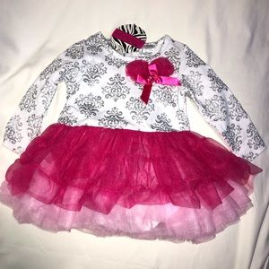 Babyrageous Onesie Dress with Pink Tutu Bottom 6M